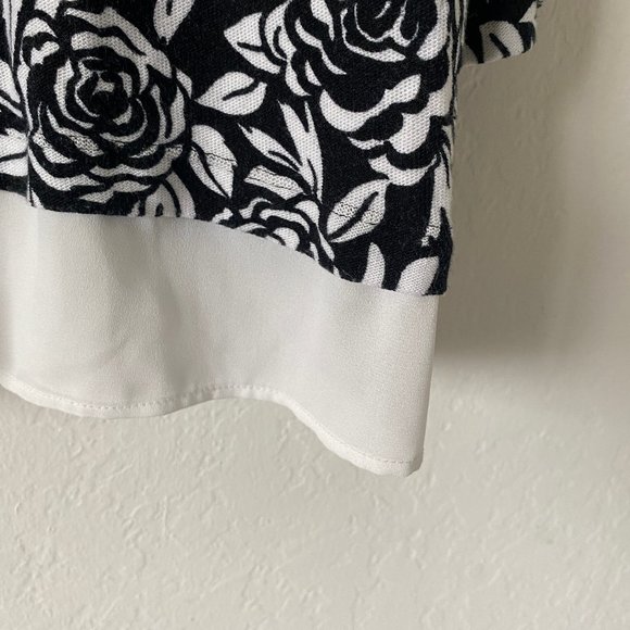 Talbots Womens Blouse Floral Rose Size L Boatneck 3/4 Sleeve Casual Summer Top - Picture 5 of 10